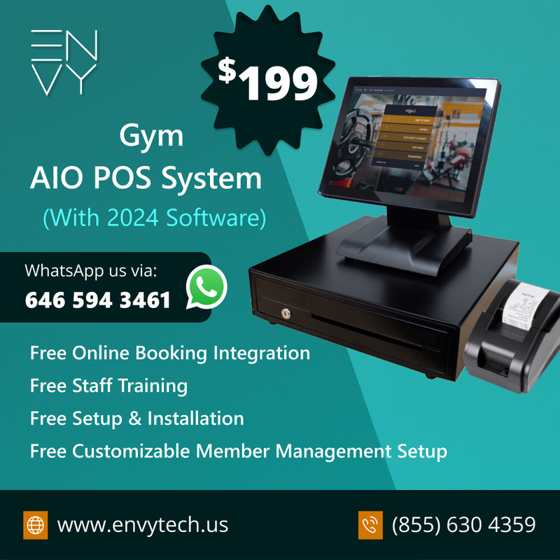 15" Touchscreen POS Cash Register Till System For Gym
