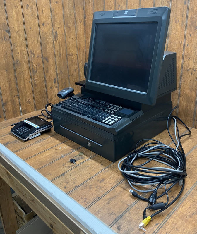 NCR Real POS 7616 w/ Monitor Keyboard Printer Scanner Card Reader Cash Drawer #3