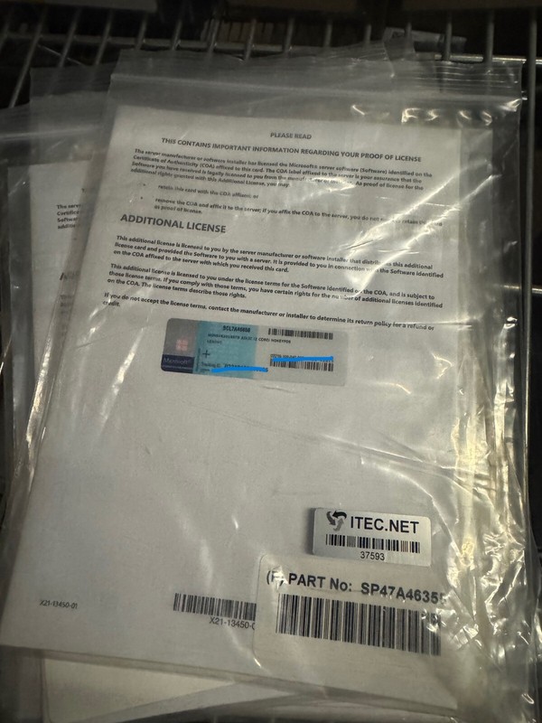 Lenovo Windows Server 2019 Standard License - 2 Additional Cores SP47A46352