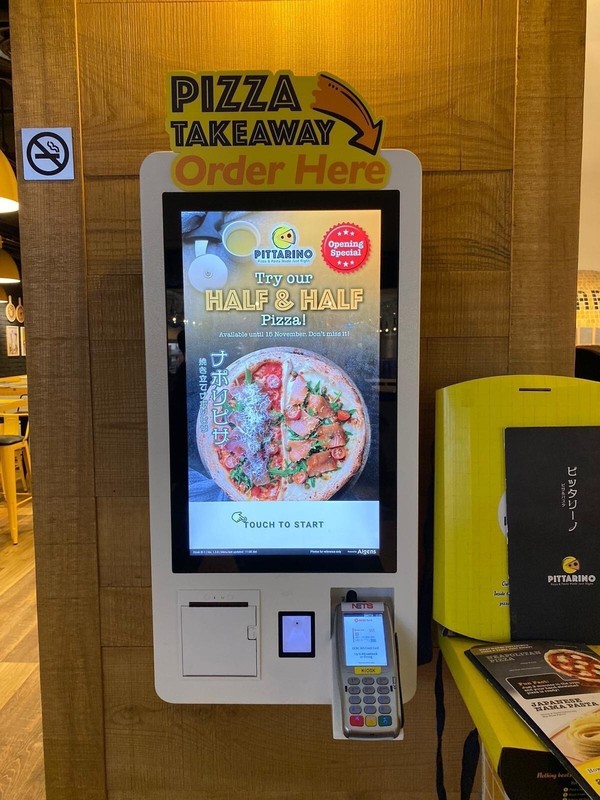 21.5" self service kiosk for self ordering for fast food
