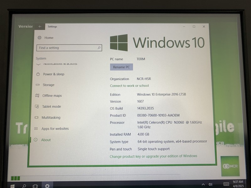 NCR P1532 Celeron N3060 1.60GHz 4GB RAM 32GB SSD Win10 POS 7734-0100-0031 gallery