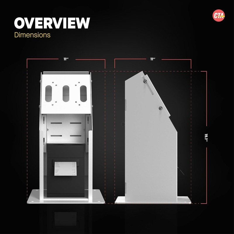 Self Service Kiosk POS Stand - CTA POS Kiosk with CPU & Printer Compartments for gallery