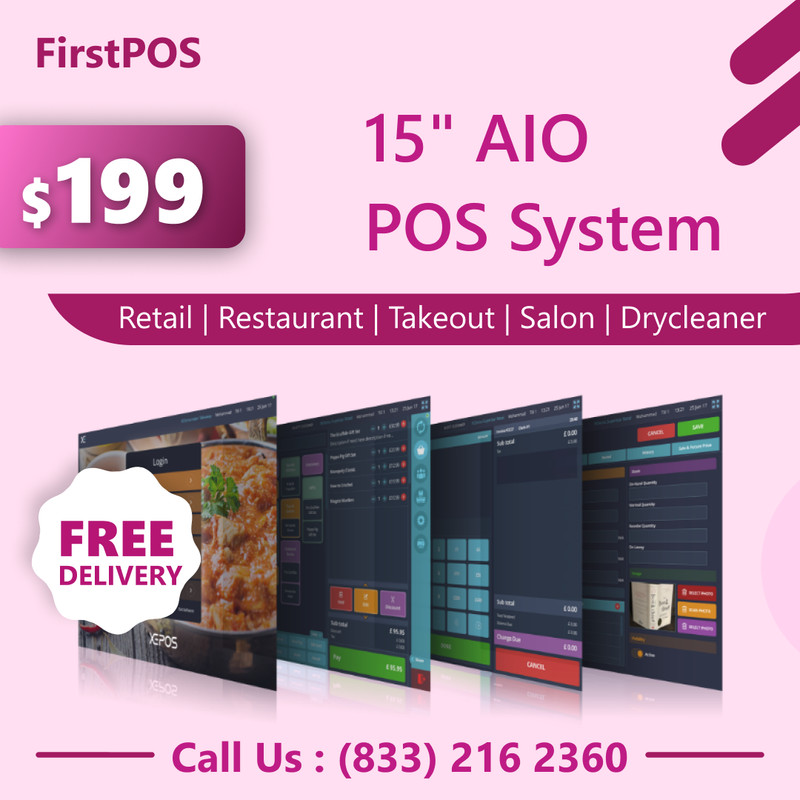 15'' All in One Touchscreen POS Cash Register Till System for All Businesses
