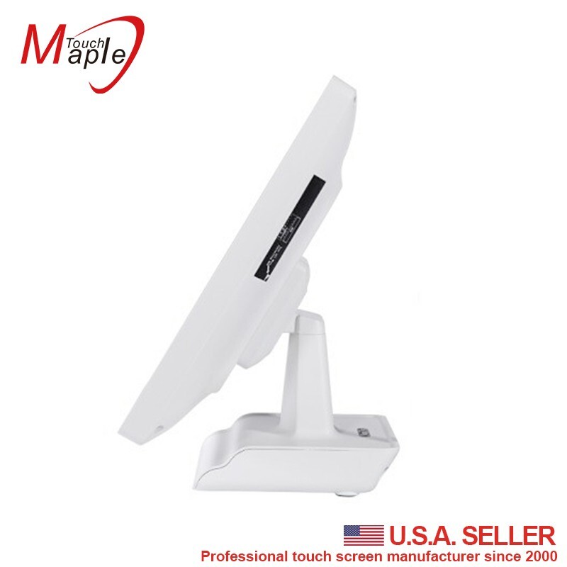 White POS system touch computer all in one J1900/4G/64SSD gallery