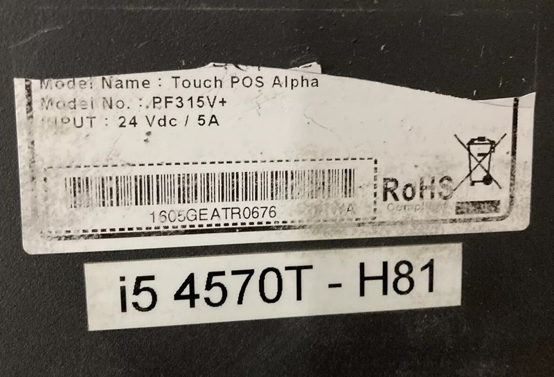 ECLIPSE TOUCH POS ALPHA PF315V+ FLAT POS SYSTEM INTEL i5 WIN10 128SSD 4GB RAM gallery