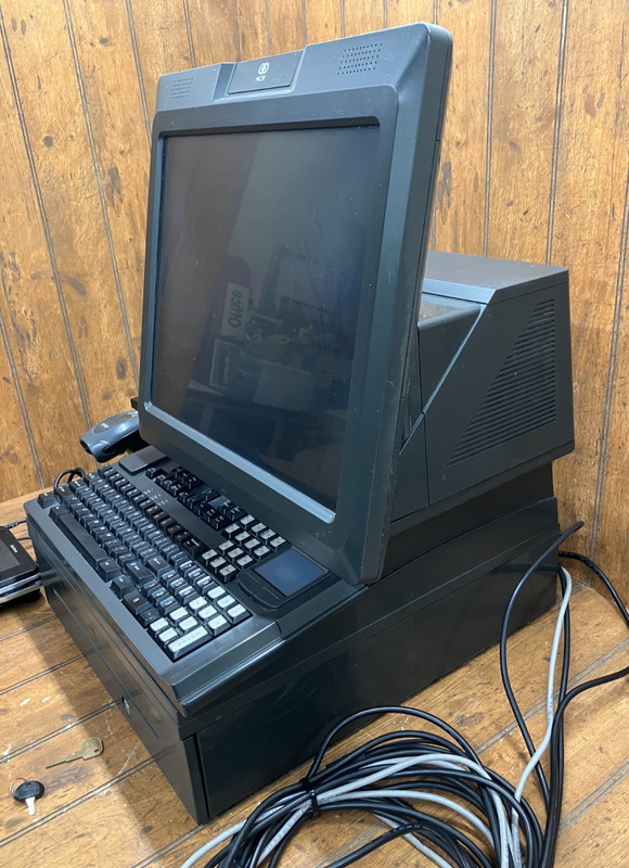 NCR Real POS 7616 w/ Monitor Keyboard Printer Scanner Card Reader Cash Drawer #3 gallery