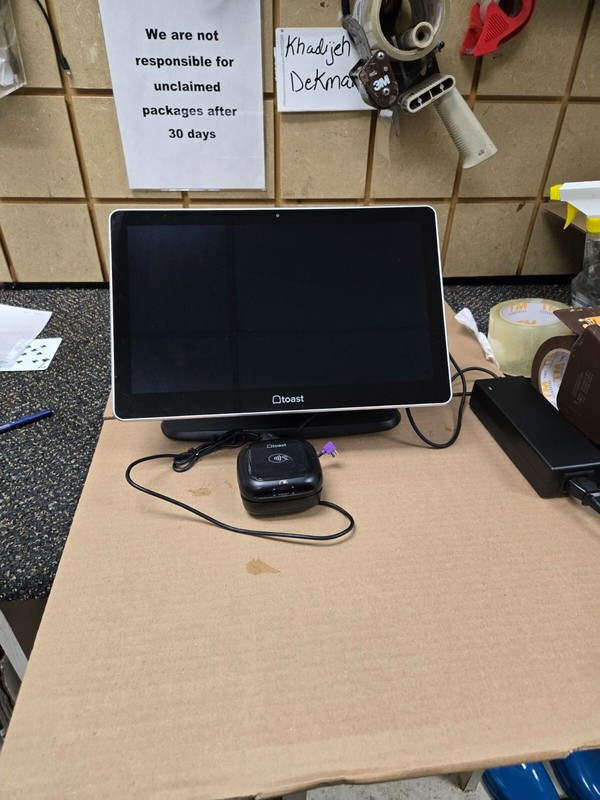 Toast Flex TT200 POS Point of Sale System dual display Screen with Power Supply
