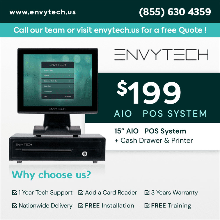 15" Touchscreen POS Cash Register Till System For Grocery Stores & Supermarkets