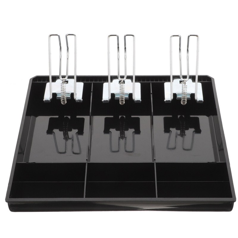 Black Metal Cash Register Drawer Insert Tray Money Storage Under Counter