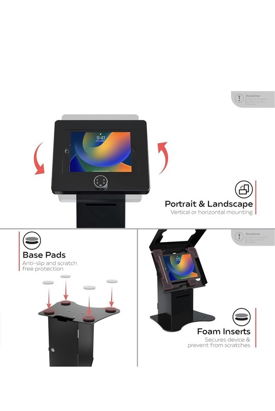Anti Theft Tablet Desk Stand CTA Secured POS Kiosk, Pass Lock & Printer Shelf gallery
