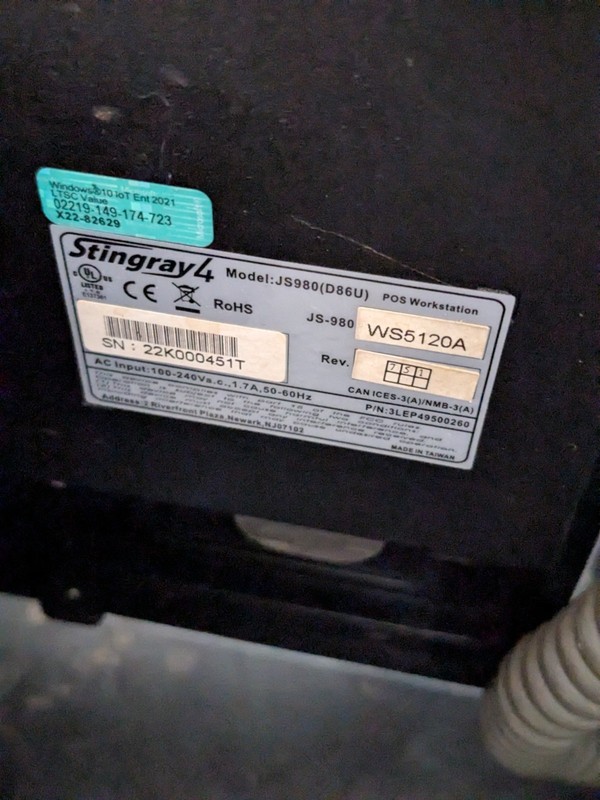 Panasonic Stingray 4 JS980 POS Touchscreen Terminal D86U gallery