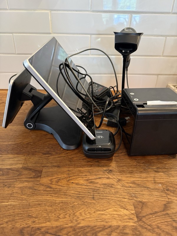 Toast Flex POS: Dual Screen, Card Reader, Printer, Power Supply. gallery