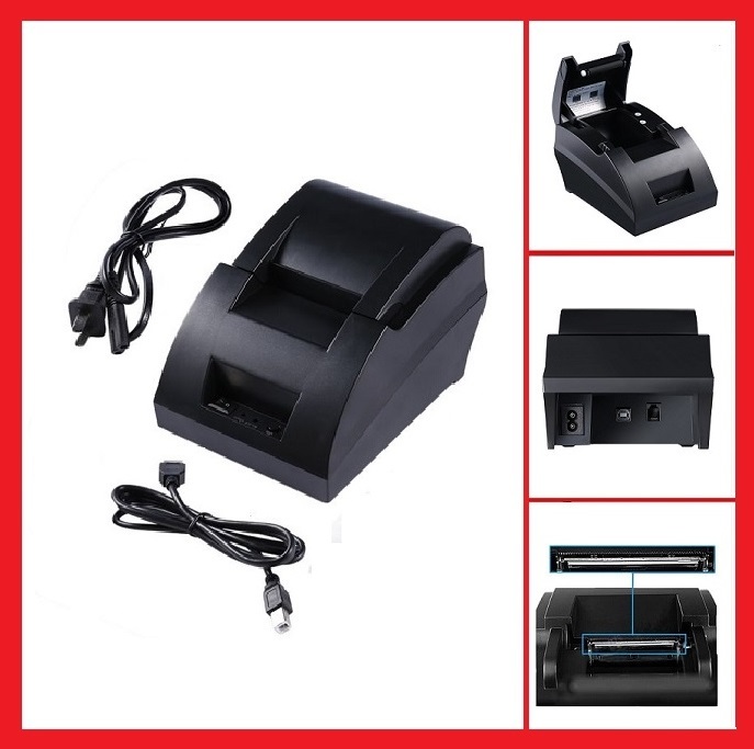 USB POS Thermal Receipt Printer Set Electronic Cash Drawer Barcode Scanner Stand gallery