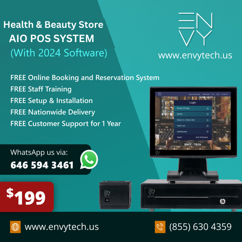 15″ Touchscreen POS Cash Register Till System For Health & Beauty Stores