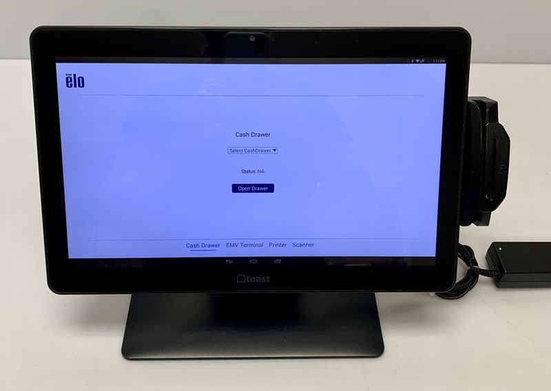 Elo MSM8690 Touch Screen W/ Toast POS, Card Reader, Power Adapter Cable & Stand gallery
