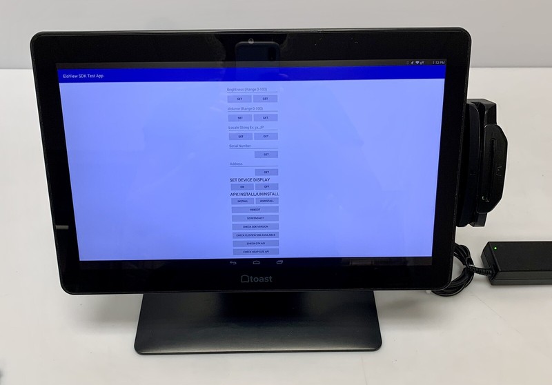 Elo MSM8690 Touch Screen W/ Toast POS, Card Reader, Power Adapter Cable & Stand gallery
