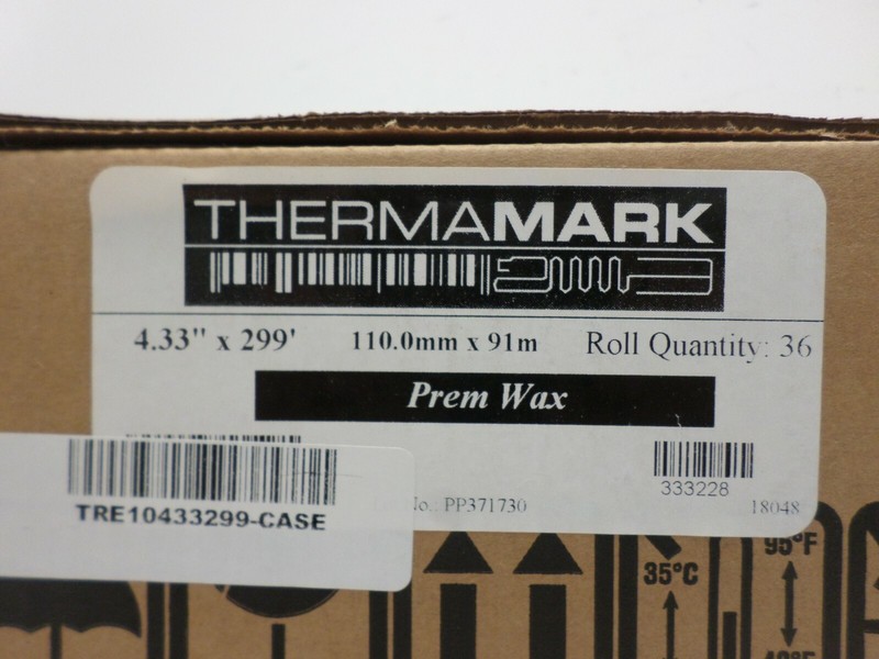 Thermamark TTRSW Prem Wax Thermal Transfer Ribbon 4.33" X 299" 36/Case