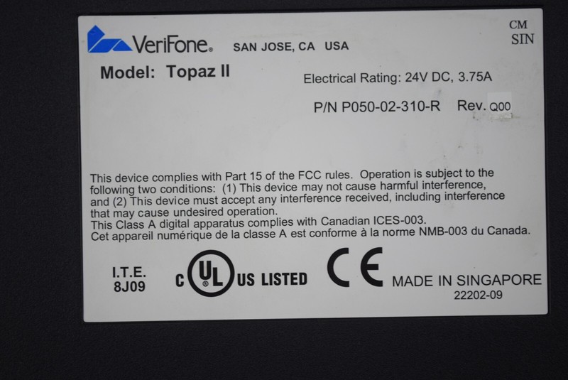 Verifone Topaz II POS Terminal Touch Screen Point of Sale gallery