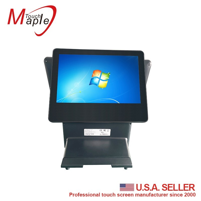 POS touch computer all in one I5/8G/128SSD/15" with 10.1" second display gallery