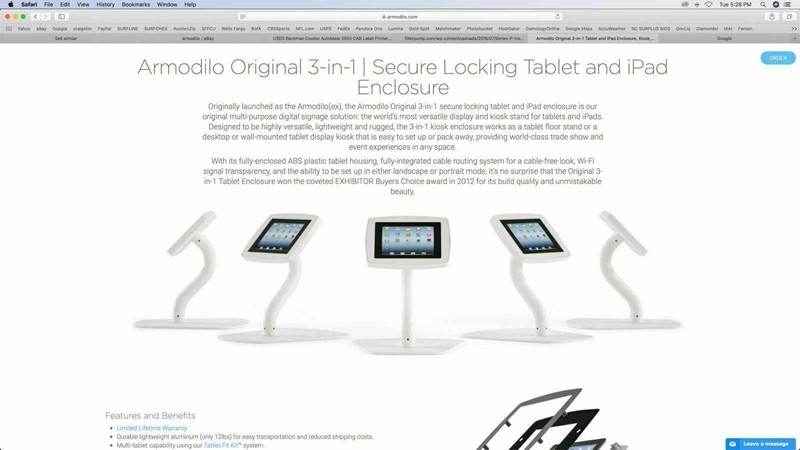 Armodilo iPad Tablet Display Kiosk Enclosure Floor/Wall/Table Top Stand 3-in-1 gallery