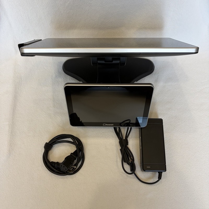 Toast Flex TT200 POS Point of Sale Dual Display Screen Terminal + Power Supply