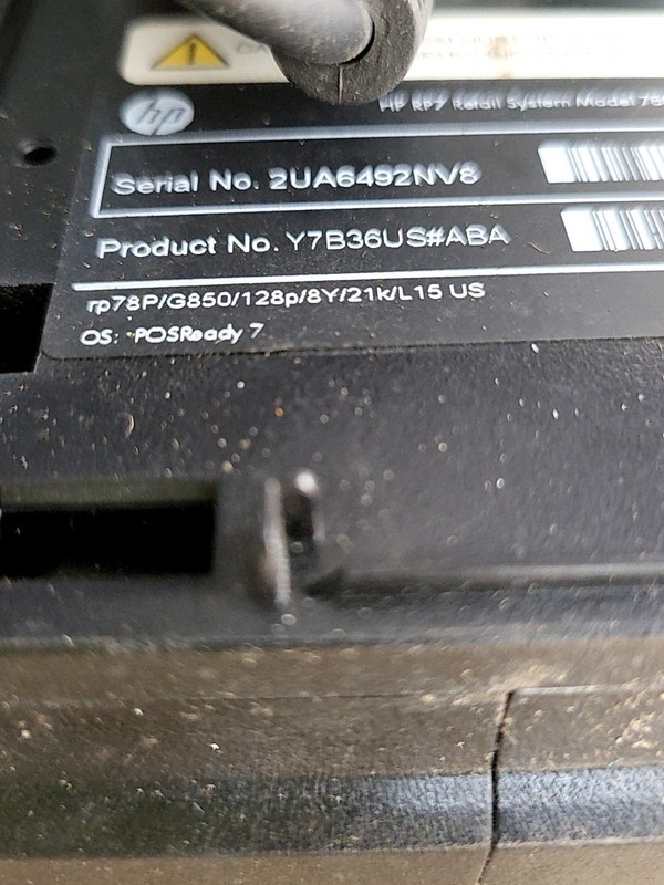 HP RP7 RETAIL SYSTEM MODEL 7800 Y7B36US-ABA POS PENTIUM G850 8GB 128GB SEE NOTES gallery