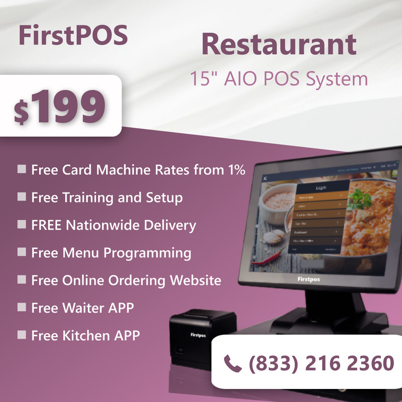 15» Touchscreen POS Cash Register Till System Restaurant