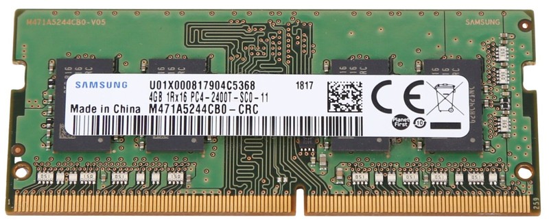 Memory Module; 4GB 1Rx16 PC4-2400T-SC0-11