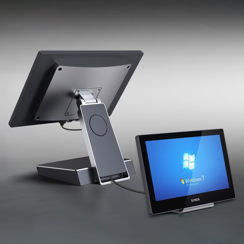 SD-i800 15.6" POS System Cash Register w/ Touch Screen + 11.6"Customer Display gallery