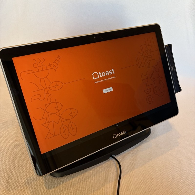 Toast Flex TT200 POS Point of Sale Dual Display Screen Terminal + Power Supply gallery