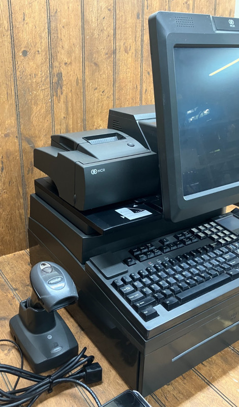 NCR Real POS 7616 w/ Monitor Keyboard Printer Scanner Card Reader Cash Drawer #3 gallery