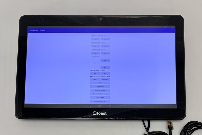 Elo msm8690 Touch Screen Tablet w/ Toast POS, Ethernet Cable & Power Adapter gallery