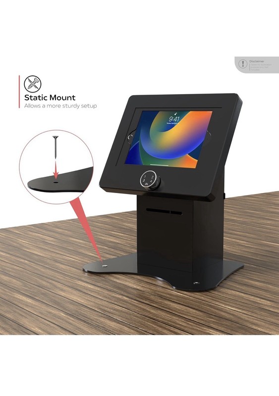 Anti Theft Tablet Desk Stand CTA Secured POS Kiosk, Pass Lock & Printer Shelf gallery