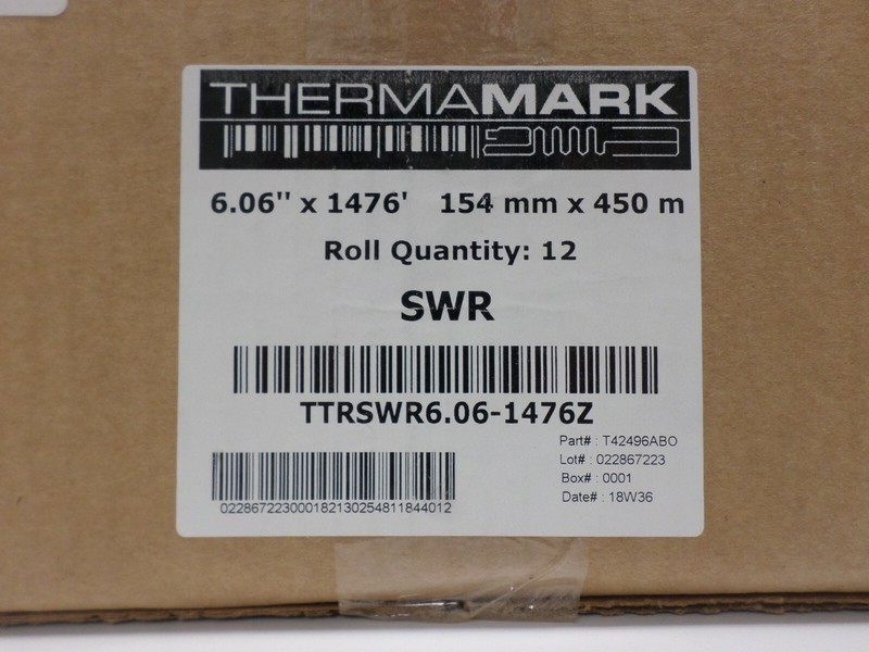 Thermamark Wax/Resin Thermal Transfer Ribbon 6.06″ X 1476″ 12/Case