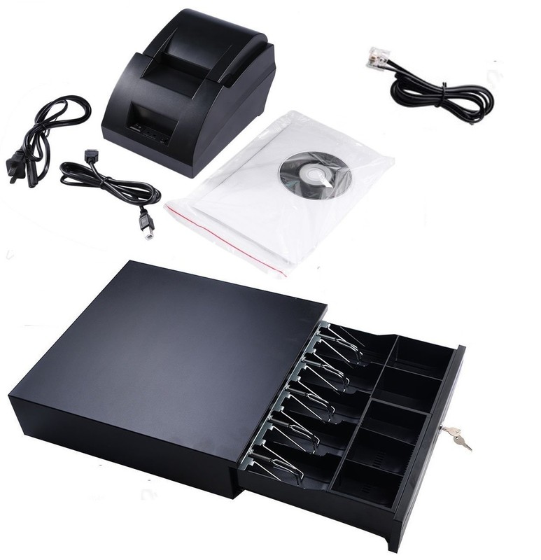 Amigo & pcAmerica Point of Sale POS: USB Thermal Receipt Printer + Cash Drawer