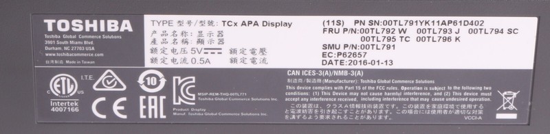 Toshiba TCx APA Display; 2x20, USB, Iron Grey, 00TL791 gallery