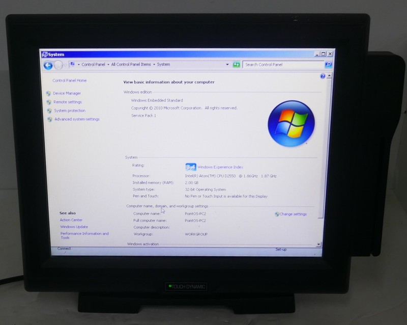 Touch Dynamic Pulse D2550 POS Terminal Atom D3550 2GB ram 300gb HD Win Emb gallery