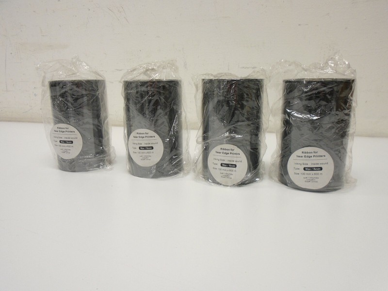 Lot of 4 Ribbon for Near Edge Printers 130mm x 600m Wax/Resin Inside Wound