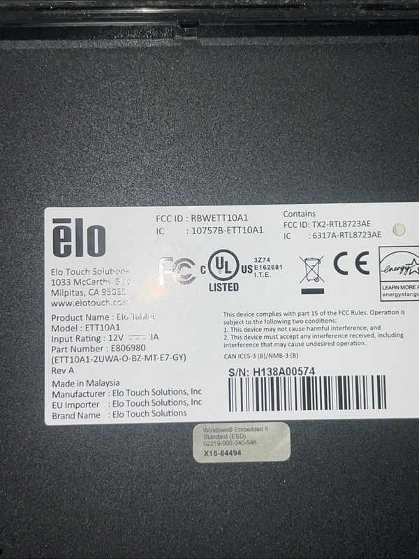 ELO TABLET ETT10A1 10.1” gallery