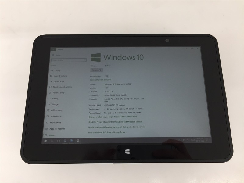 NCR 7779 POS Tablet 10-inch Intel Atom Z3745 1.33Ghz 4.0GB 7779-0003-8801 gallery