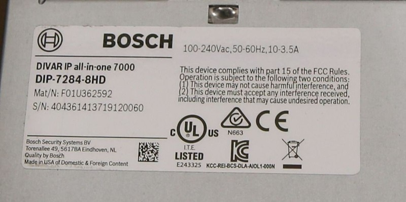 Bosch dip-7284-8ND management appliance 26x4 78, NVR 256 Channels gallery