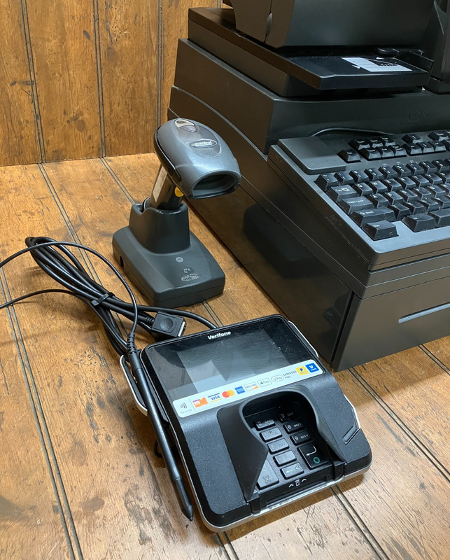 NCR Real POS 7616 w/ Monitor Keyboard Printer Scanner Card Reader Cash Drawer #2 gallery