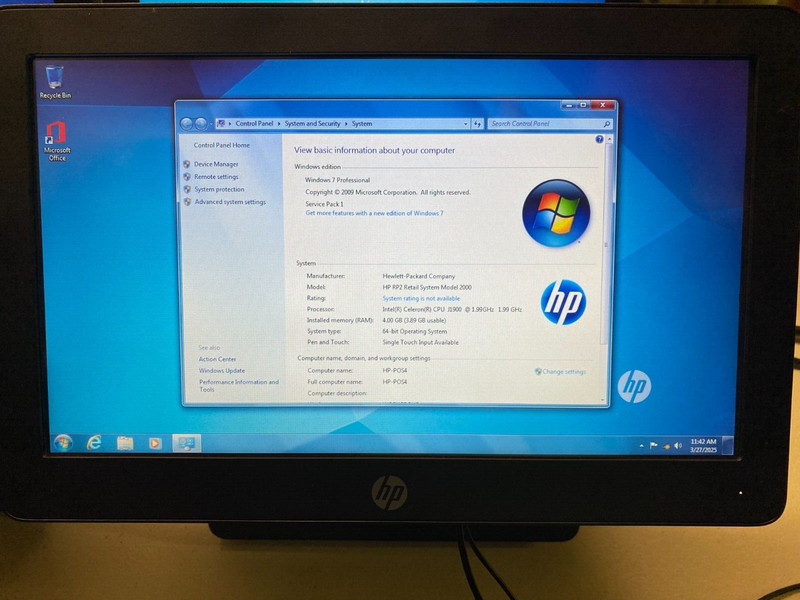 HP RP2 Retail System Model 2000 - J1900 1.99 GHZ - 4GB RAM - POS gallery