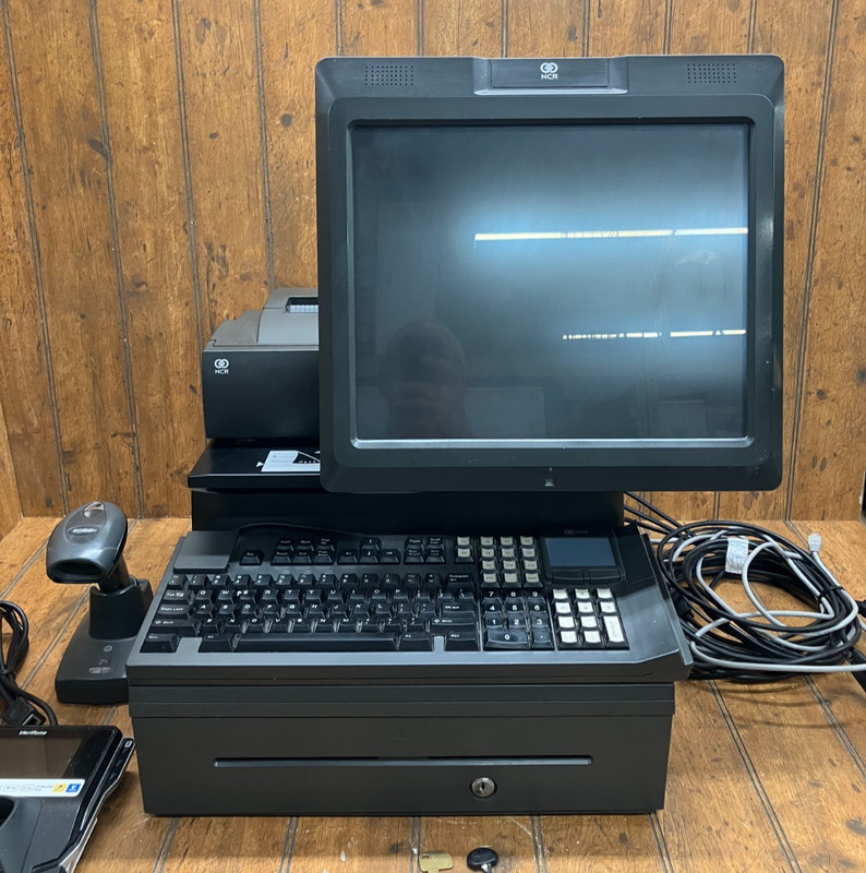 NCR Real POS 7616 w/ Monitor Keyboard Printer Scanner Card Reader Cash Drawer #2 gallery
