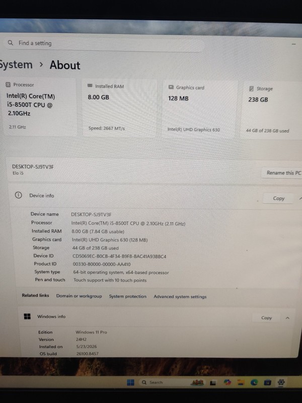 Elo 22" Touch I5 8500t 8gb 256gb SSD POS esy22i5-22ub-0-mt-zb-8g-1s-w1-64-bk gallery