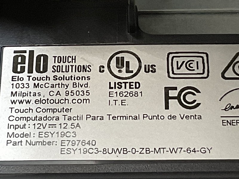 ELO E797640 ESY19CS-8UWB-0-ZB-MT-W7-64-GY / GAR113 gallery